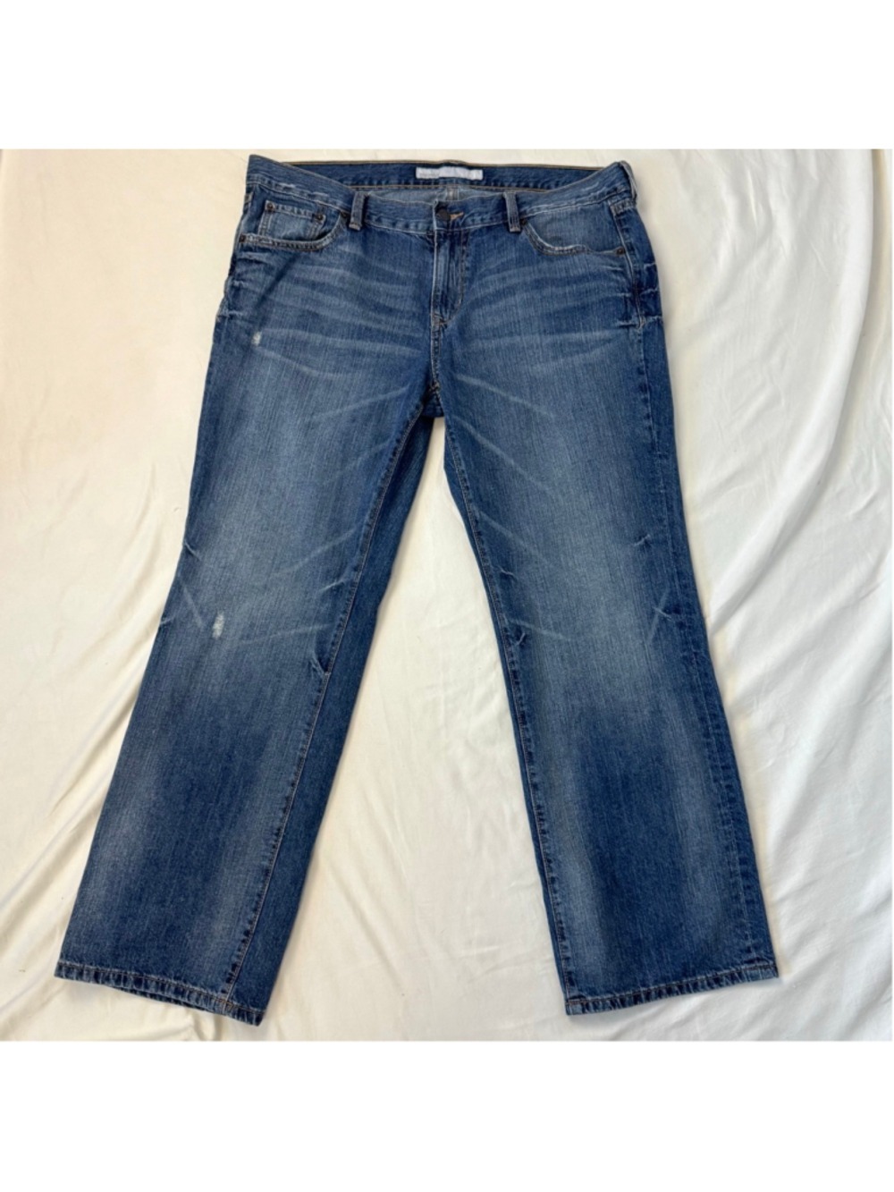 Old Navy Blue Jeans Y2K Vintage Low Rise Distressed Women's Sz 16 Bootcut
